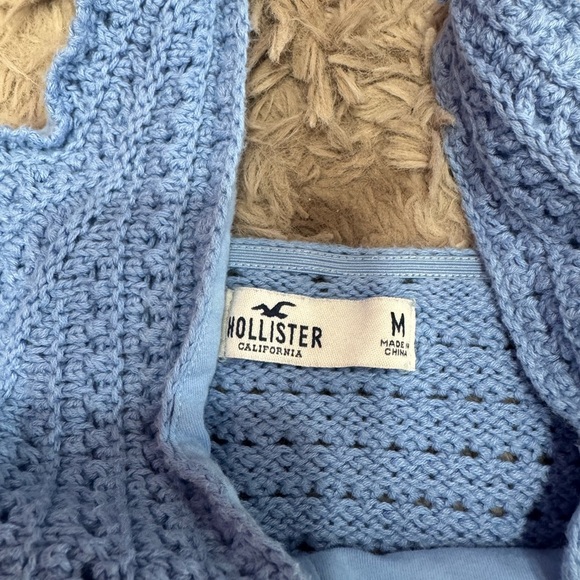 Hollister Blue Crochet and Purple HYFVE Striped Top Sz Med - Picture 2 of 3